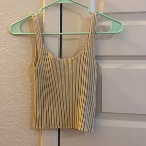 Tan ribbed crop top